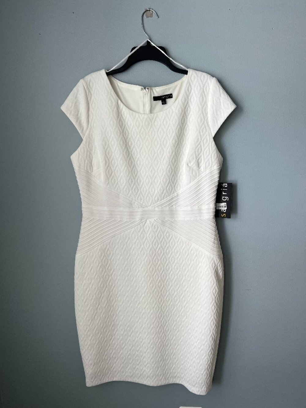 NWT Sangria Macy's white formal dress, size 16